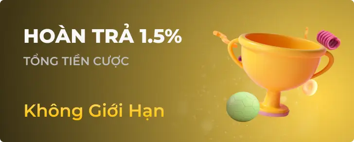 Hoàn trả 1.5% không giới hạn mỗi ngày tại 99ok